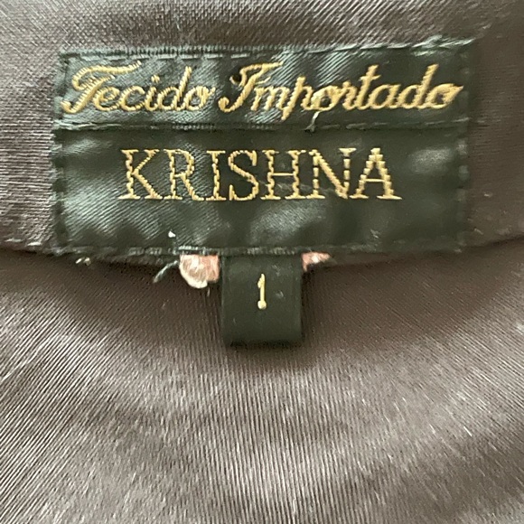 WRAP SKIRT DRESS long sleeve vneck Krishna chocolate brown leather wrap belt sz1 - Picture 7 of 10